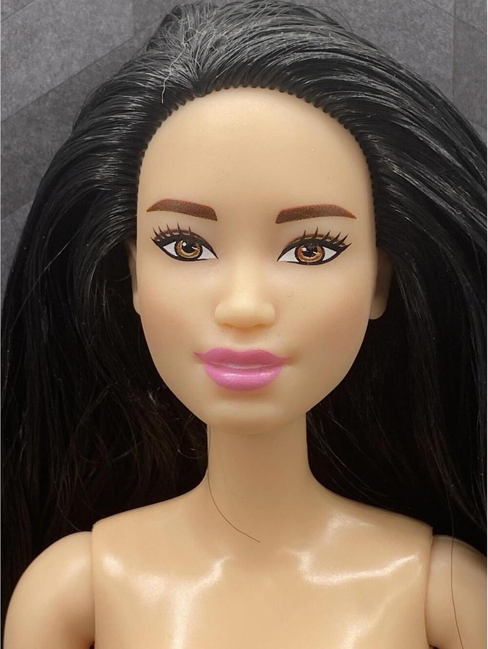 Barbie Raven Straight Hair Brown Eyes Asian FXL70 Nude For OOAK repaint B18